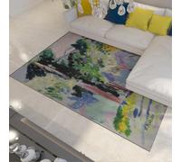 Pastel Pine Grove Halloween Rug 60x120cm Washable Non Slip Backing Neutral Area Rugs Soft for Dining Nook Under Coffee Table Fireplace Hearth Cabin Entry Cottage Sitting Room Easy Care Carpet