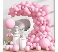 Pastel Pink Balloons, 113Pcs Baby Light Pink Balloons Different Sizes, 18/12/10/5 Inch Macaron Pastel Pink Balloon Garland Pink Latex Balloons for Birthday Baby Shower Gender Reveal Party Decorations