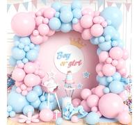 Pastel Pink Blue Balloons,120 Pcs Gender Reveal Latex Balloon Arch Garland Kit with Different Sizes 18/12/10/5 Inch for Boys or Girls Birthday Baby Shower Wedding Christening Anniversary Party Deco