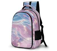 Pastel Pink Blue Sparkling Ocean Waves Backpack for School Travel Work