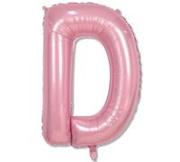 Pastel Pink D Letter Balloon, 40 Inch Giant Light Pink Mylar Foil Letter D for Girls, Self Inflating D Birthday Balloon for Girl Baby Shower Women Anniversary Princess Party Decorations Supplies