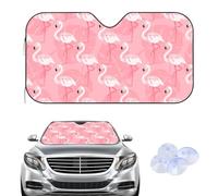 Pastel Pink Flamingo Car Windscreen Cover Sunshades, Frost Car Windshield Cover Winter, Accessories Windscreen Frost Gifts for Men Protector Screen for Suv Van (135× 60 cm)