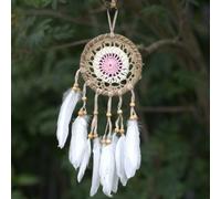 Pastel Pink Macramé Dream Catcher 12Cm - Handmade Bali Blessings