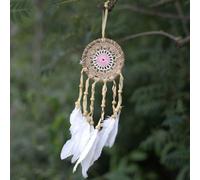 Pastel Pink Macramé Dream Catcher - Handmade Bali Boho Decor