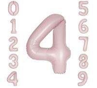 Pastel Pink Number 4 Foil Balloon - Small 30cm 12inch Air-Only Party Decoration, Birthday, Anniversary, Celebration