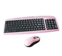 Pastel Pink PS2 Compact Multimedia Keyboard and Optical 3 Button Scroll Mouse International UK Layout