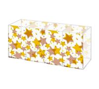 Pastel Pink Stars Makeup Brush Holder Desk Caddy, 4 Compartments Makeup Brush Organiser, Acrylic Make Up Caddy, Square Transparent Pen Organiser Pencil for Desk, Brushes, Office Tidy Supplies