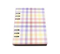 Pastel Plaid Notebook A5, Pu Leather A5 Notebooks, Lined Paper Study Notebook 180Pages/90Sheets, Homework Book for Note Taking, Notes Book for Dairy, Student Essentials University Women Man