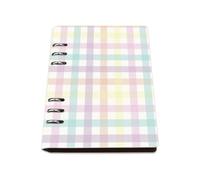 Pastel Plaid Notebook A5, Pu Leather Notebooks A5, Lined Paper Refillable Notebook 180Pages/90Sheets, Jotter for Man, Homework Book for Journaling Writing, Office Paper Products Women Man