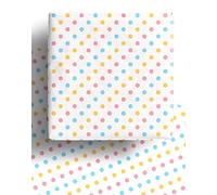 Pastel Polka Dot Wrapping Paper | 4 x Premium Recyclable Gift Wrap Sheets Pink, Yellow and Blue for Birthday, Easter, New Baby Shower, Christening and more. Made in the UK from 100% Recycled Paper