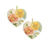 Pastel Poppies Christmas Tree Ceramic Hanging Bauble Personalised Xmas Baubles Cute Christmas Ornaments Gifts For Kids Family Friends