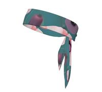 Pastel Poppies Print Sport Head Ties Headbands Bandanas Workout Hair Band Athletic Sweatbands for Running Tennis