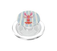 Pastel Preppy Lobster Watercolor Stripe Pattern Beach Summer PopSockets PopGrip for MagSafe