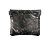 Pastel PU Leather Squeeze Coin Purse Pouch Change Holder for Men Women, dark gold marble pattern, Pattern