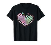 Pastel Punk Fishnet Gloves on Checkered Heart Emo Safety Pin T-Shirt