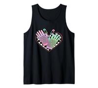 Pastel Punk Fishnet Gloves on Checkered Heart Emo Safety Pin Tank Top