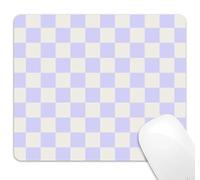Pastel Purple Checkered Mouse Pad, Cute Boho Mousepad for Home Office, Anti-Slip Rubber Mice pad for Computer & Laptop, 11.8" x 9.8", Pink Pattern Aesthetic