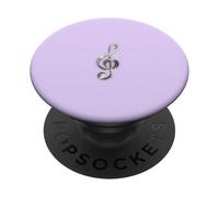 Pastel Purple Light Pale Lavender Music Treble Clef PopSockets Adhesive PopGrip