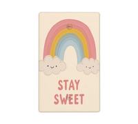 Pastel Rainbow and Clouds Stay Sweet Single Toggle Blank Wall Plate Light Switch Cover Decorative 1 Gang for Kitchen Room Bathroom Size 11.4x7cm