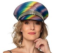 Pastel Rainbow Captain Hat Pride Festival Carnival Fancy Dress Accessory