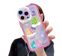 Pastel Rainbow Cloud Bear Bears Kawaii Sunshine Care Epoxy Clear TPU Custom Compatible With iPhone 11 12 13 14 15 XR X SE 7 8 Air Pro Max Plus Mini Case Personalised Name Cover