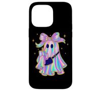 Pastel Rainbow Ghost With Bow Halloween Style Case for iPhone 14 Pro Max
