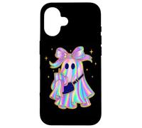Pastel Rainbow Ghost With Bow Halloween Style Case for iPhone 16