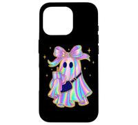 Pastel Rainbow Ghost With Bow Halloween Style Case for iPhone 16 Pro