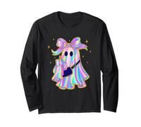 Pastel Rainbow Ghost With Bow Halloween Style Long Sleeve T-Shirt