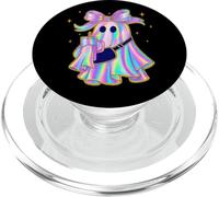 Pastel Rainbow Ghost With Bow Halloween Style PopSockets PopGrip for MagSafe