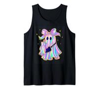 Pastel Rainbow Ghost With Bow Halloween Style Tank Top
