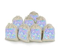 Pastel Rainbow Glass Shards 8Pcs Drawstring Gift Bags Reusable Hessian Bags for Wedding Favors Party Jewelry Pouches