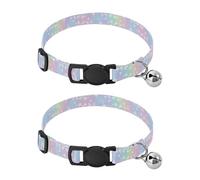 Pastel Rainbow Gradient Dots Dog Collar 2 Pack Collar for Cats Adjustable Length 10.6" to 17.1"