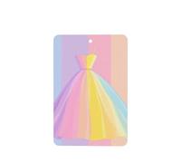 Pastel Rainbow Gradient Princess Dress Car Air Freshener | 4 Pcs Hanging Scented Cards Fragrance Scented Cards For Car