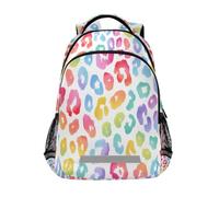 Pastel Rainbow Leopard Spots Print on A White Background Watercolour Vector Pattern Backpacks for Kids School Bag Student Backpack Bookbag for Boys Girls Casual Bag