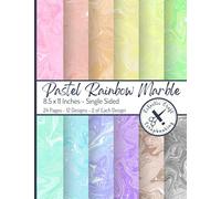 Pastel Rainbow Marble Scrapbook Paper: 8.5 x 11 inches Single Sided Paper Prints 24 Pages for Scrapbooking, Origami, Decoupage, Photo Albums, Junk ... Cardmaking, and Paper Craft Supplies