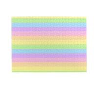 Pastel Rainbow Striped Adults 500 Pieces Puzzles-Jigsaw Wooden Puzzle for Adults Elderly