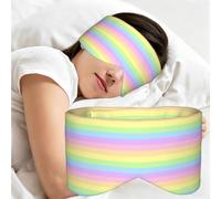 Pastel Rainbow Striped, Sleep Mask for Home Travel, Full Eye Covers Light Blocking Eye Mask Sleep Eye and Ear Muffs