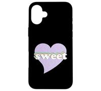 Pastel Rainbow Sweet Heart with Donut Pattern Case for iPhone 16 Plus