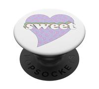 Pastel Rainbow Sweet Heart with Donut Pattern PopSockets Adhesive PopGrip