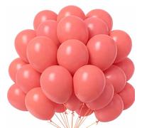 Pastel Red Balloons 50 Pack 12 Inch Soft Strawberry Latex Balloon Macaron Rose Party Decorations for Birthday Baby Shower Wedding Anniversary Valentine's Day Festival Event