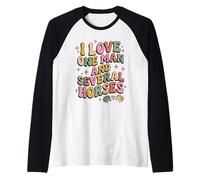 Pastel Retro I Love One Man and Several Horses Horse Mom Raglan Baseball Tee