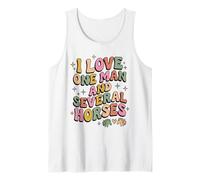Pastel Retro I Love One Man and Several Horses Horse Mom Tank Top