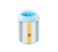 Pastel Retro Simple Stripe Yellow Portable Paw Cleaning Cup Soft Silicone Bristles Pets Grooming Supplies for Small Medium Large Breed Dogs, Cats