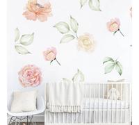 Pastel Roses And Romance Floral Wall Sticker - Removable Peel & Stick Vinyl Decal