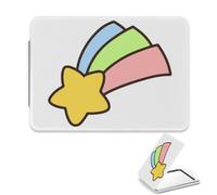 Pastel Shooting Star Mirror, 1X/2X Rectangular Folding Mirror, Pu Leather Portable Mini Handbag Essentials Compact Mirrors, Handbag Accessories Mirrors, Gifts for Young Women, Gifts for Teenage Girls