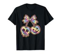 Pastel Skull Pumpkin Bow Kawaii Halloween T-Shirt
