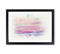 Pastel Sky in Abstract Framed Print | A2 Black Framed Wall Art | Ready to Hang | Abstract Landscape Picture | Living Room Bedroom Lounge Office