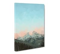 Pastel Sky Over The Mountains Of Italy Canvas Print | Gallery Wrapped 30mm Frame Wall Art | 24x16 inches | Ready to Hang | Abstract Landscape Picture | Living Room Bedroom Lounge Office