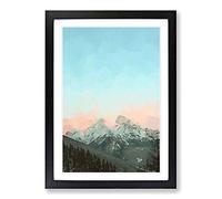 Pastel Sky Over The Mountains of Italy in Abstract Framed Print | A2 Black Framed Wall Art | Ready to Hang | Abstract Landscape Picture | Living Room Bedroom Lounge Office